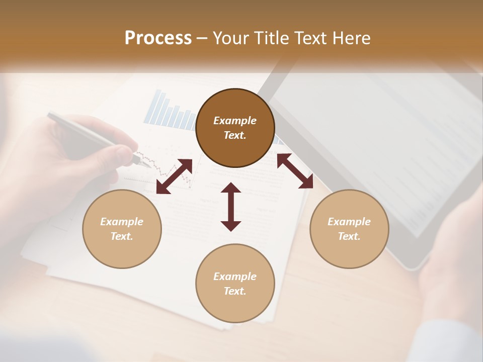 A Person Writing On A Piece Of Paper Next To A Tablet PowerPoint Template