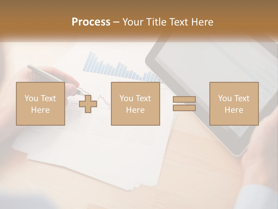 A Person Writing On A Piece Of Paper Next To A Tablet PowerPoint Template
