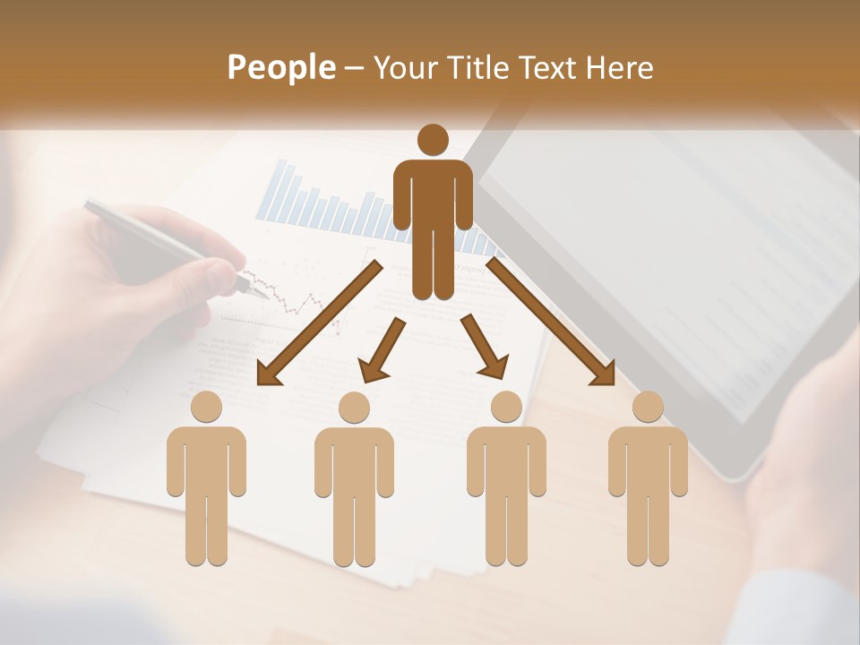 A Person Writing On A Piece Of Paper Next To A Tablet PowerPoint Template