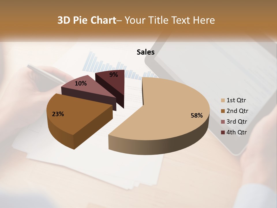 A Person Writing On A Piece Of Paper Next To A Tablet PowerPoint Template