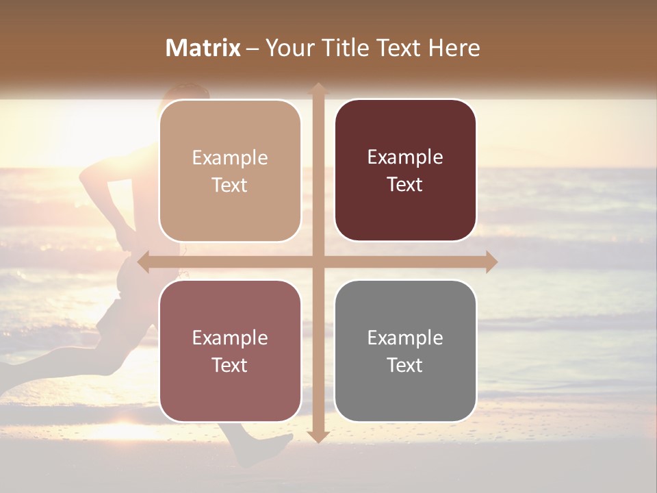 A Man Running On The Beach At Sunset PowerPoint Template