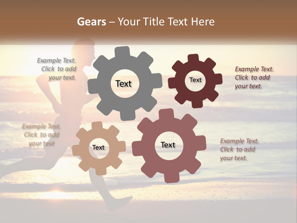 A Man Running On The Beach At Sunset PowerPoint Template