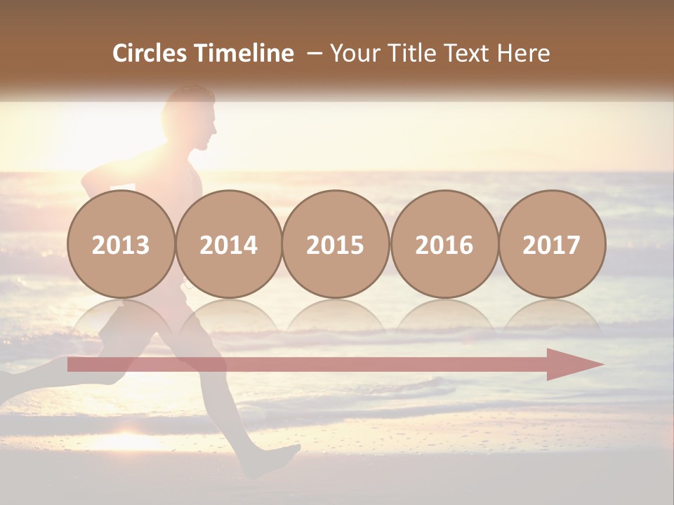 A Man Running On The Beach At Sunset PowerPoint Template