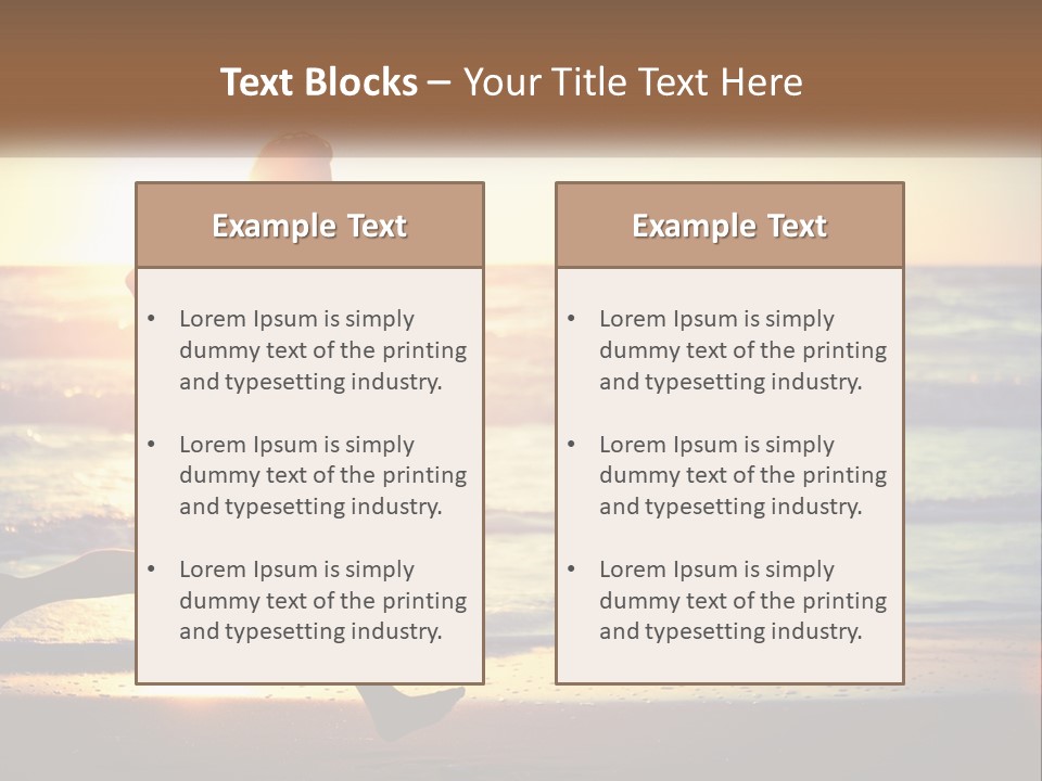 A Man Running On The Beach At Sunset PowerPoint Template