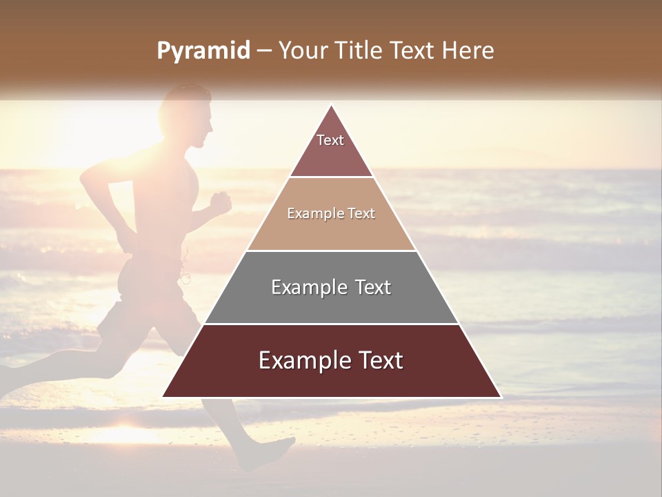 A Man Running On The Beach At Sunset PowerPoint Template