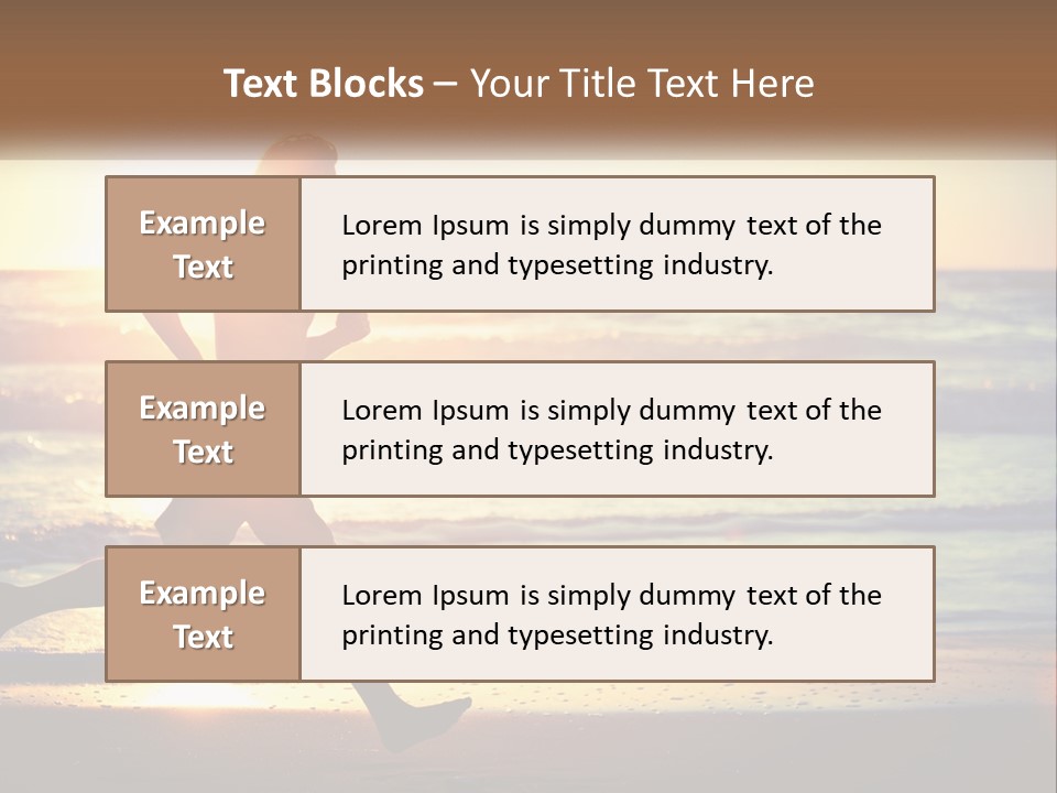 A Man Running On The Beach At Sunset PowerPoint Template