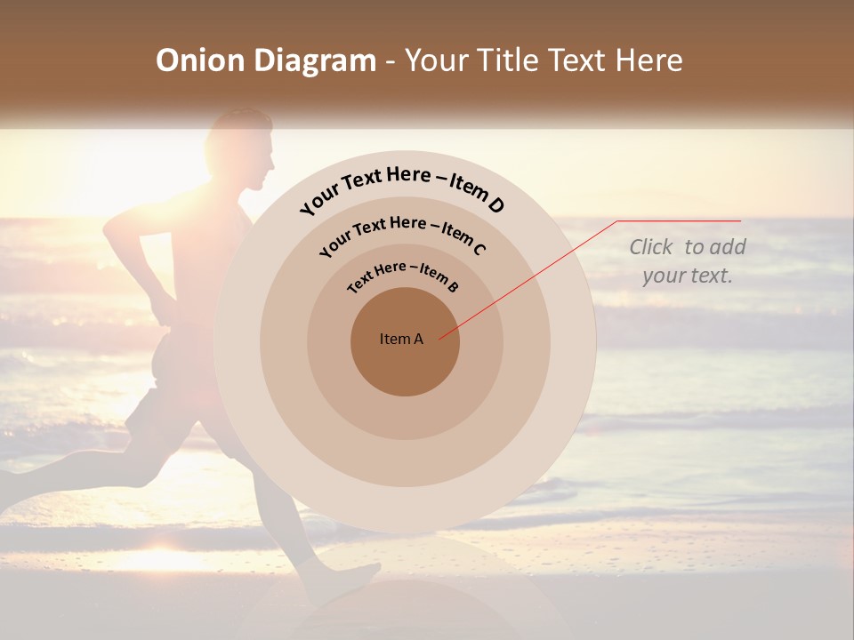 A Man Running On The Beach At Sunset PowerPoint Template