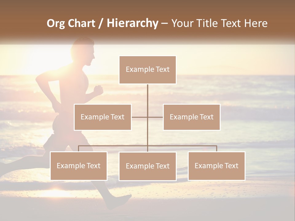 A Man Running On The Beach At Sunset PowerPoint Template