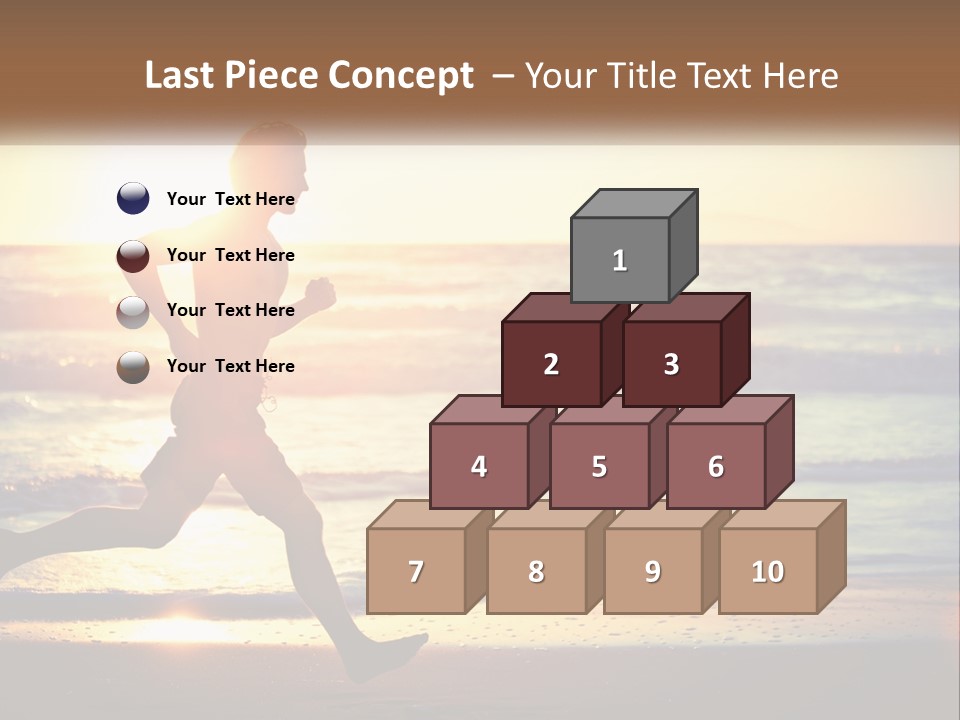 A Man Running On The Beach At Sunset PowerPoint Template