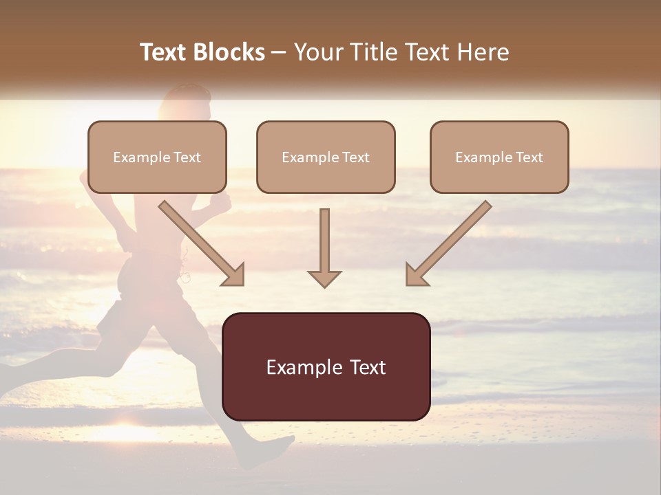 A Man Running On The Beach At Sunset PowerPoint Template