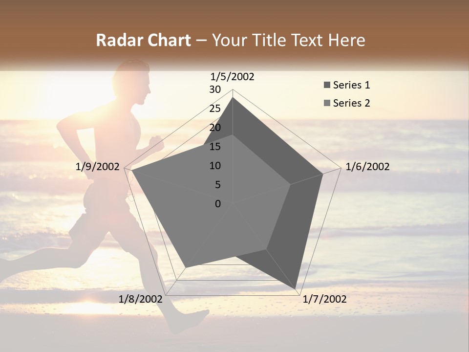 A Man Running On The Beach At Sunset PowerPoint Template
