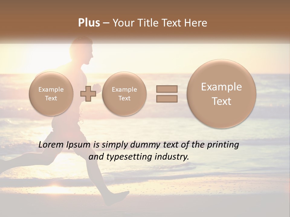 A Man Running On The Beach At Sunset PowerPoint Template