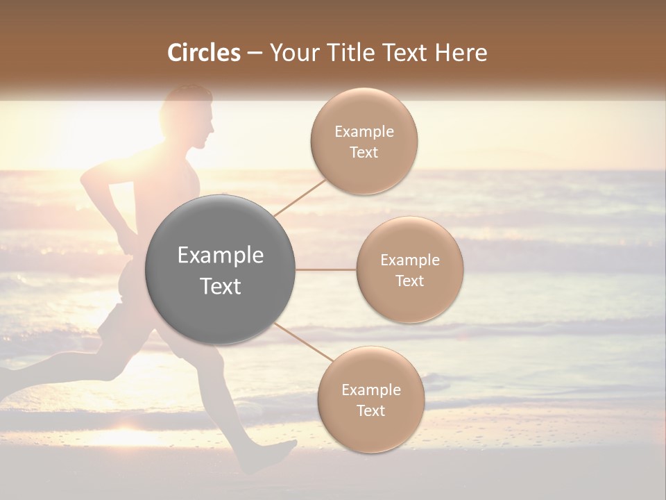 A Man Running On The Beach At Sunset PowerPoint Template