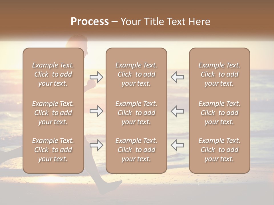 A Man Running On The Beach At Sunset PowerPoint Template