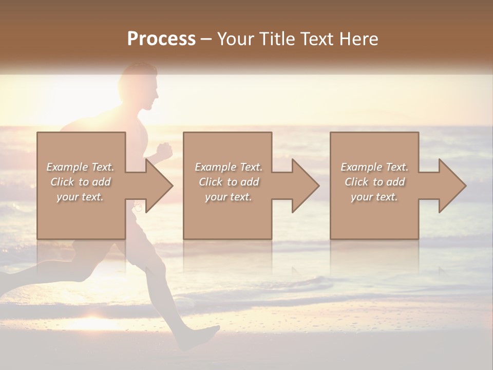 A Man Running On The Beach At Sunset PowerPoint Template