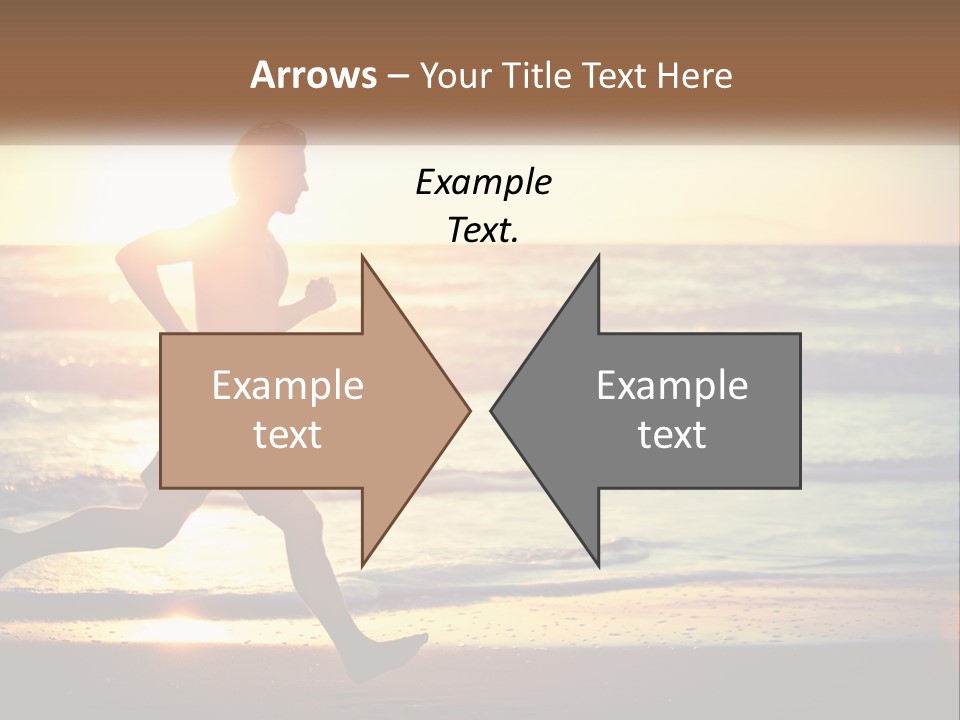 A Man Running On The Beach At Sunset PowerPoint Template