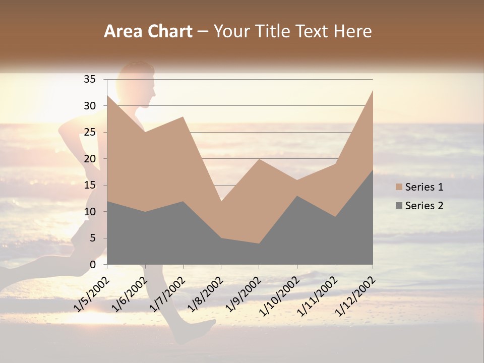 A Man Running On The Beach At Sunset PowerPoint Template