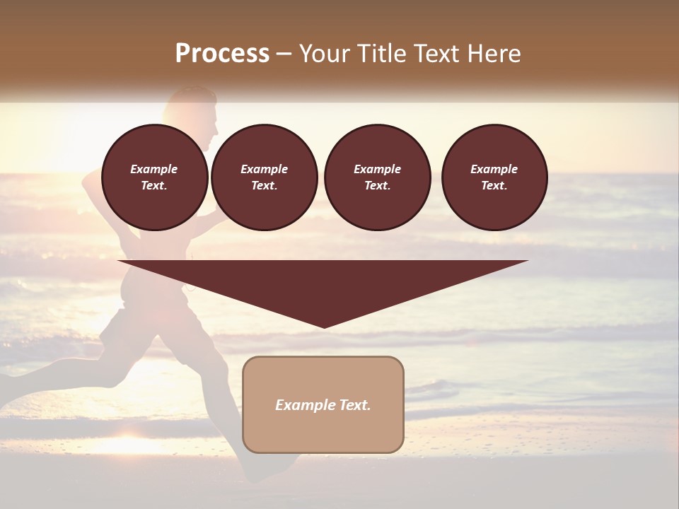 A Man Running On The Beach At Sunset PowerPoint Template