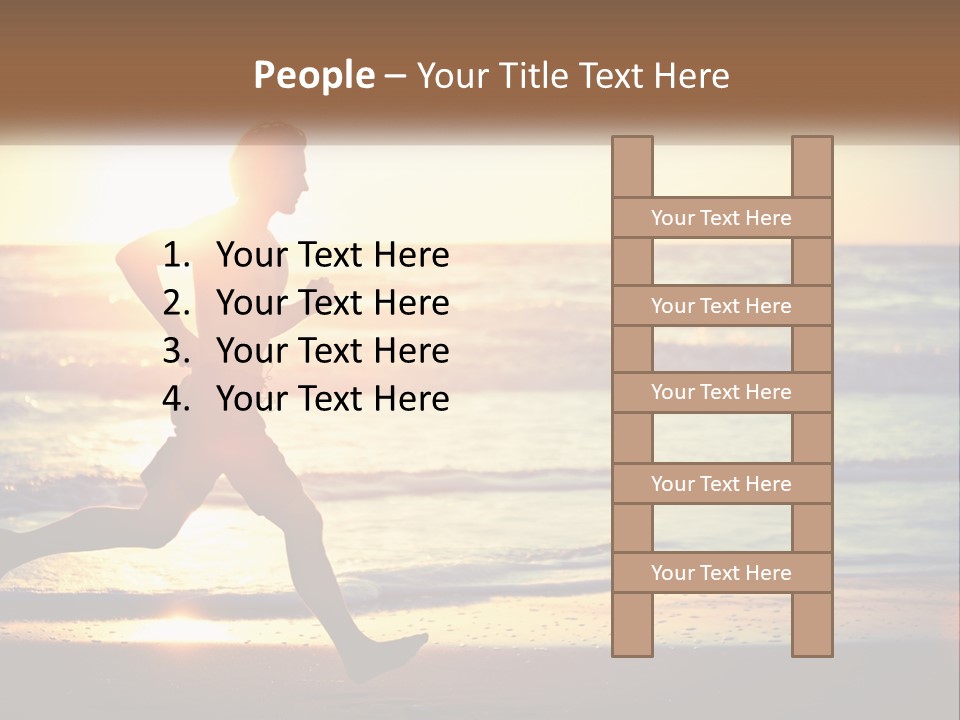 A Man Running On The Beach At Sunset PowerPoint Template