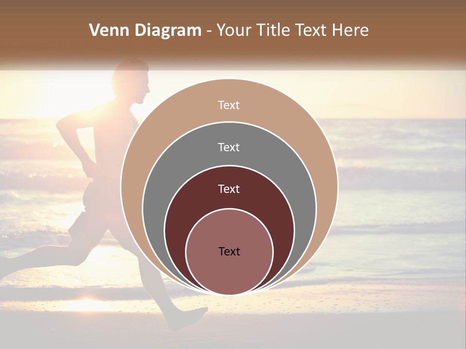 A Man Running On The Beach At Sunset PowerPoint Template