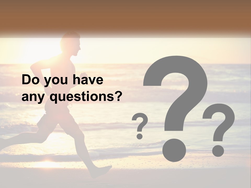 A Man Running On The Beach At Sunset PowerPoint Template