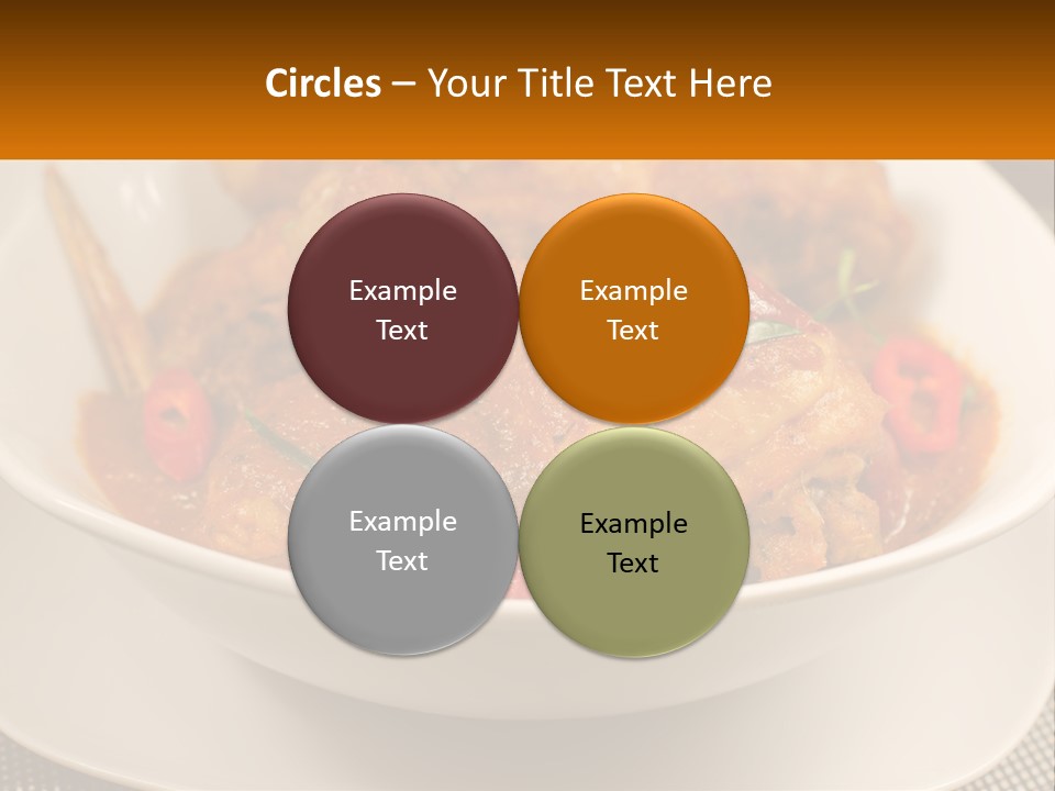 A White Bowl Filled With Food On Top Of A Table PowerPoint Template