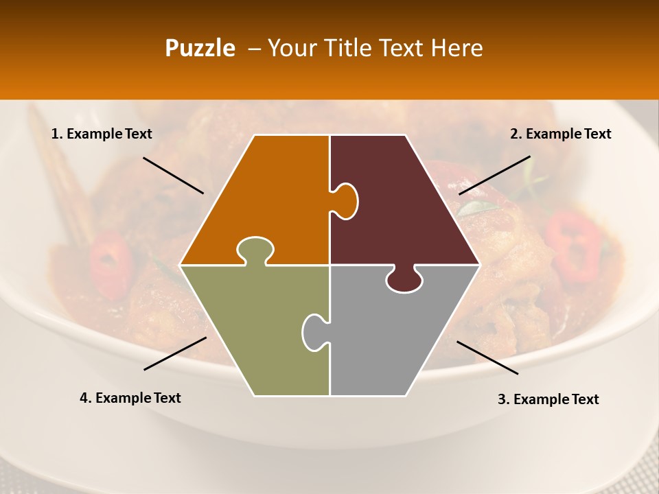 A White Bowl Filled With Food On Top Of A Table PowerPoint Template