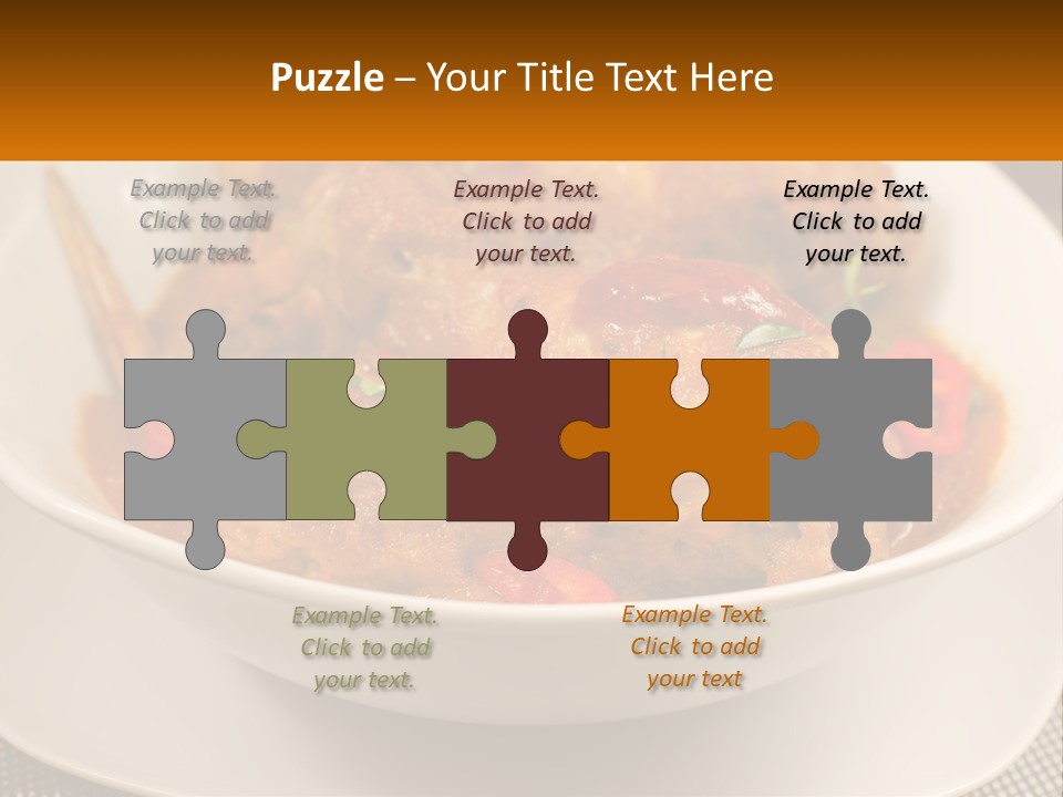 A White Bowl Filled With Food On Top Of A Table PowerPoint Template