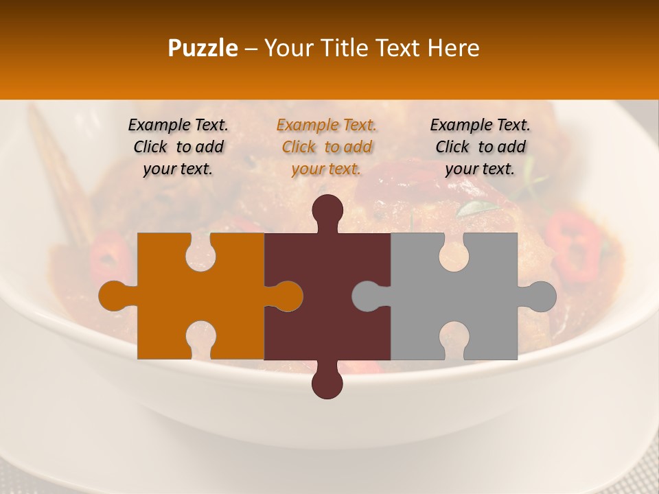 A White Bowl Filled With Food On Top Of A Table PowerPoint Template