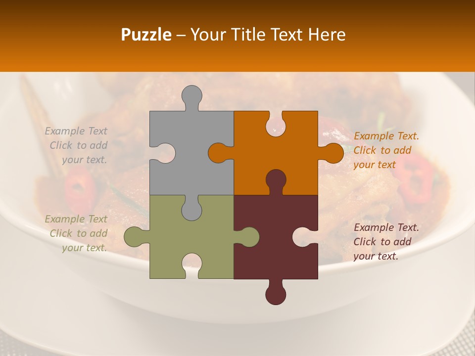 A White Bowl Filled With Food On Top Of A Table PowerPoint Template