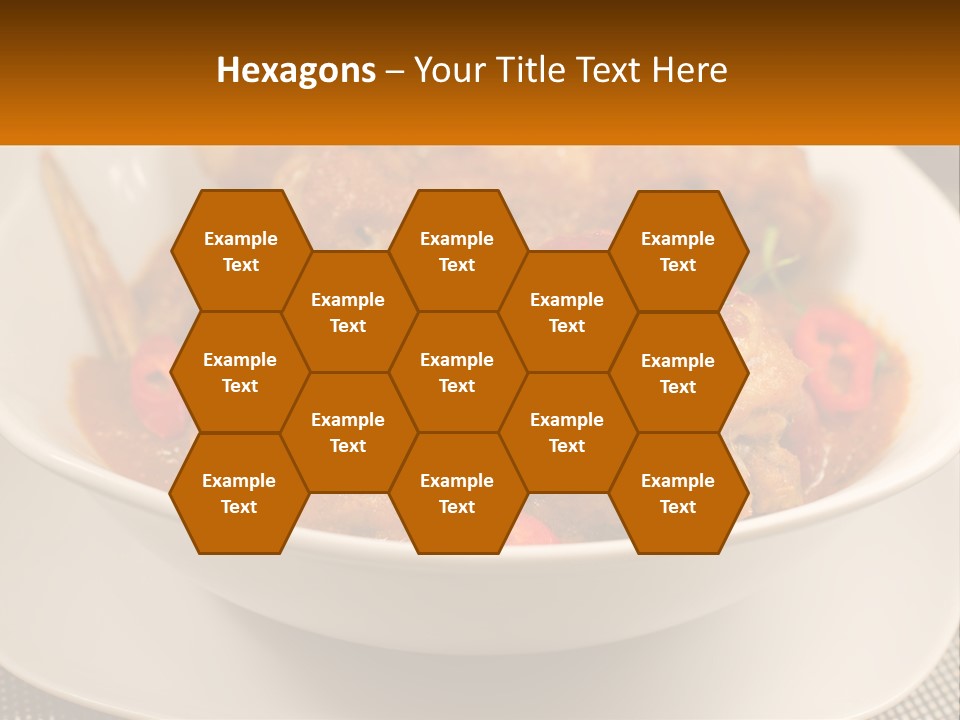 A White Bowl Filled With Food On Top Of A Table PowerPoint Template