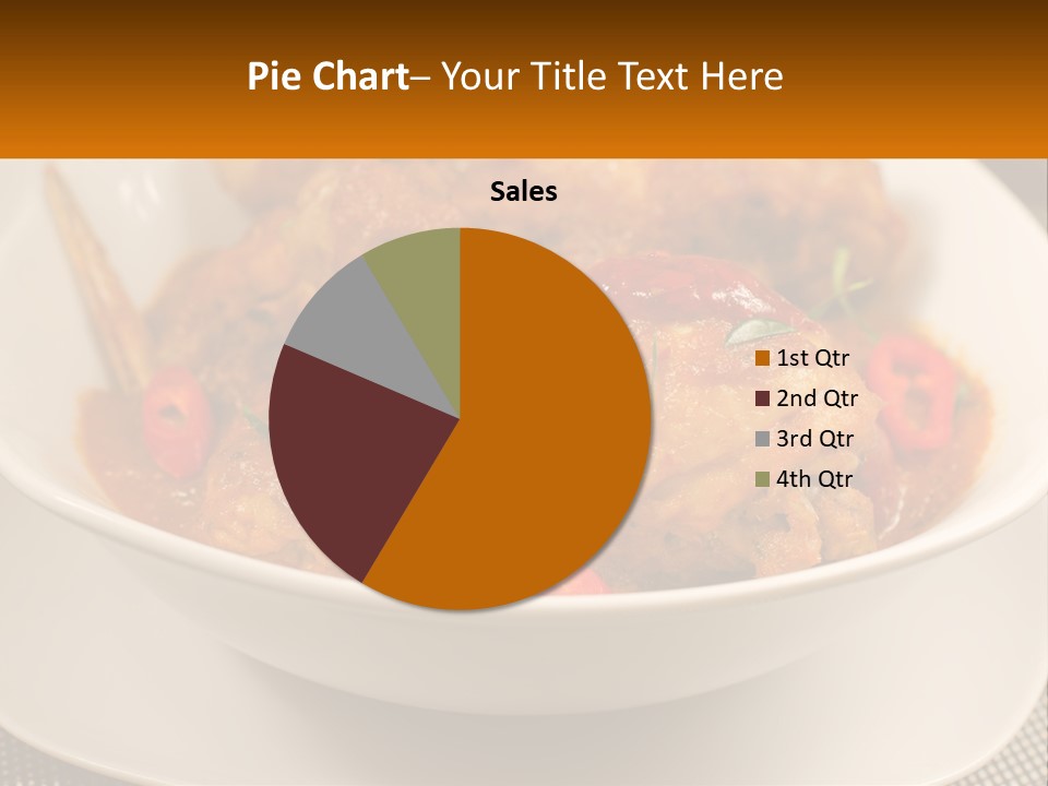 A White Bowl Filled With Food On Top Of A Table PowerPoint Template