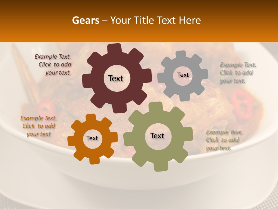 A White Bowl Filled With Food On Top Of A Table PowerPoint Template