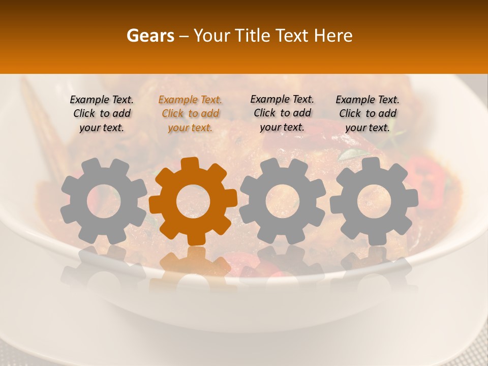 A White Bowl Filled With Food On Top Of A Table PowerPoint Template