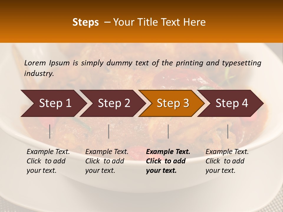 A White Bowl Filled With Food On Top Of A Table PowerPoint Template