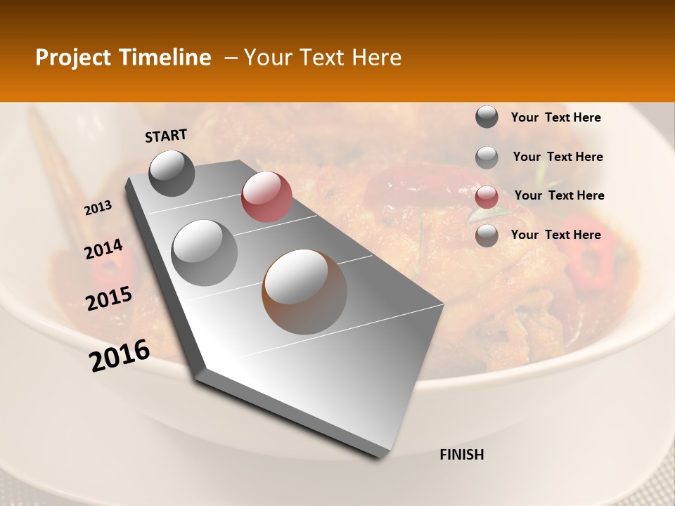 A White Bowl Filled With Food On Top Of A Table PowerPoint Template