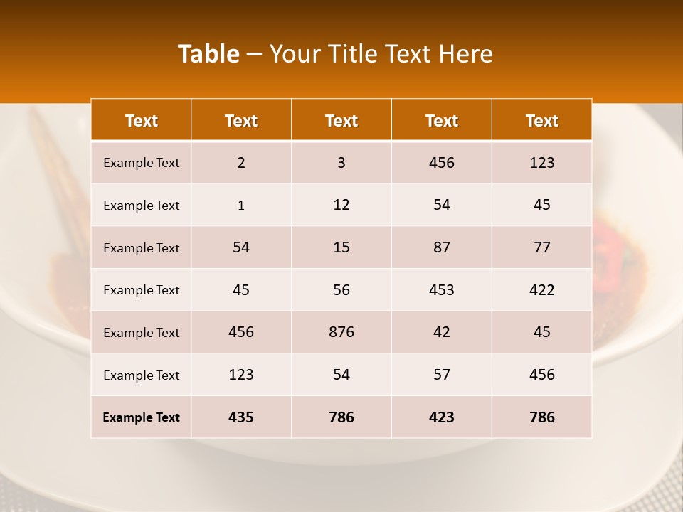 A White Bowl Filled With Food On Top Of A Table PowerPoint Template