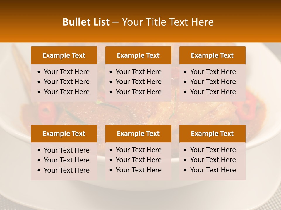 A White Bowl Filled With Food On Top Of A Table PowerPoint Template