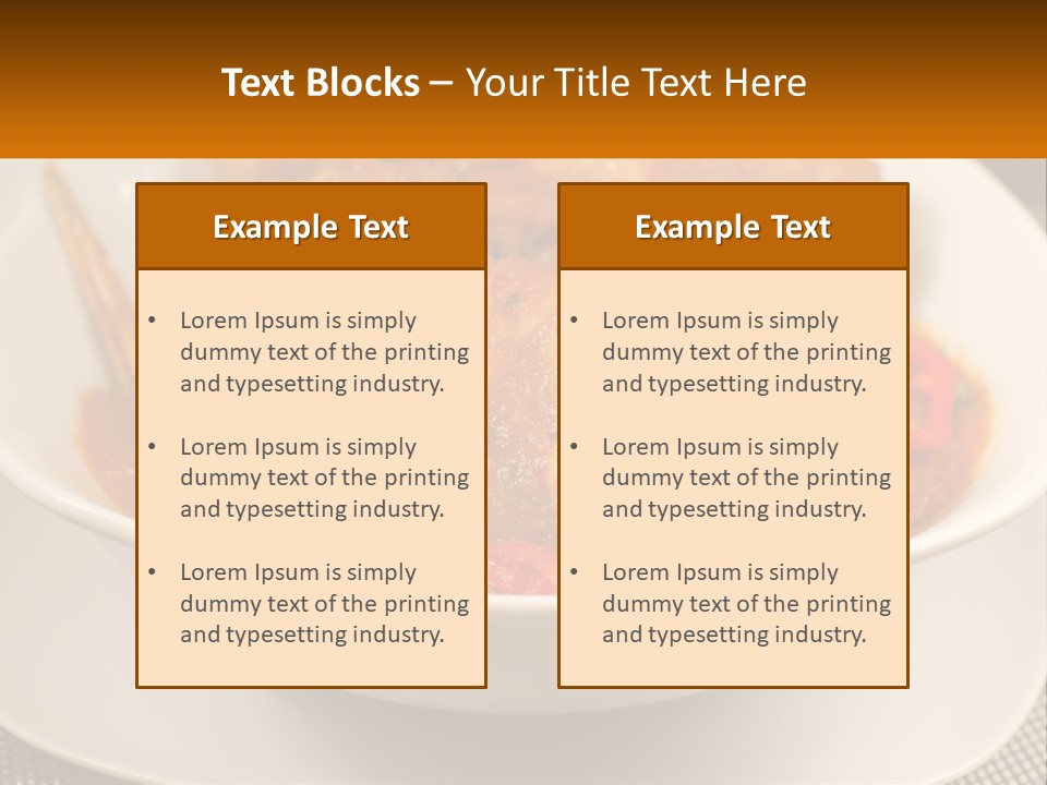 A White Bowl Filled With Food On Top Of A Table PowerPoint Template