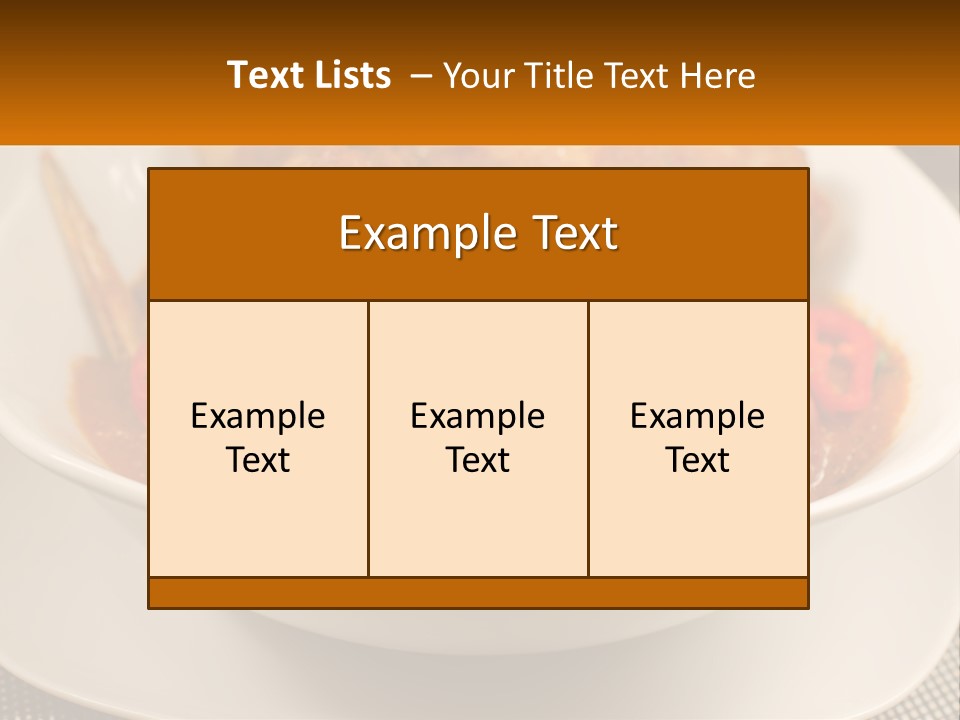 A White Bowl Filled With Food On Top Of A Table PowerPoint Template