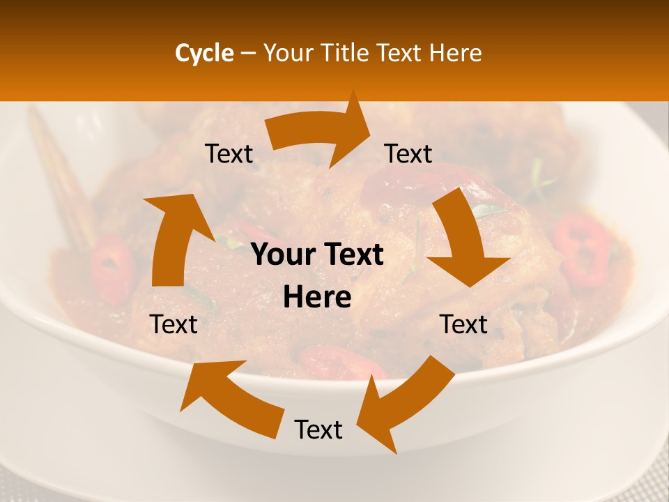 A White Bowl Filled With Food On Top Of A Table PowerPoint Template