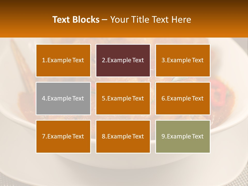 A White Bowl Filled With Food On Top Of A Table PowerPoint Template
