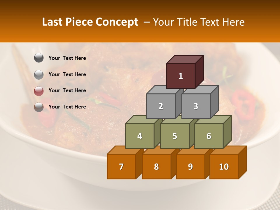 A White Bowl Filled With Food On Top Of A Table PowerPoint Template