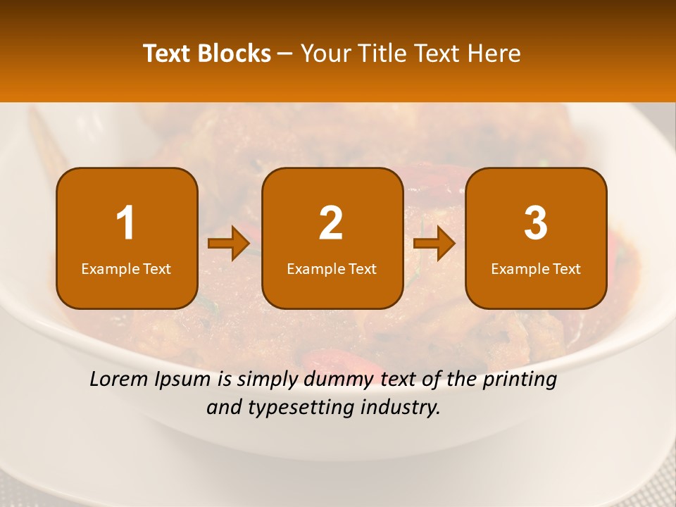 A White Bowl Filled With Food On Top Of A Table PowerPoint Template