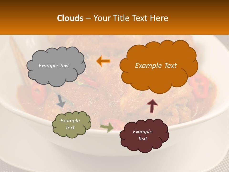 A White Bowl Filled With Food On Top Of A Table PowerPoint Template