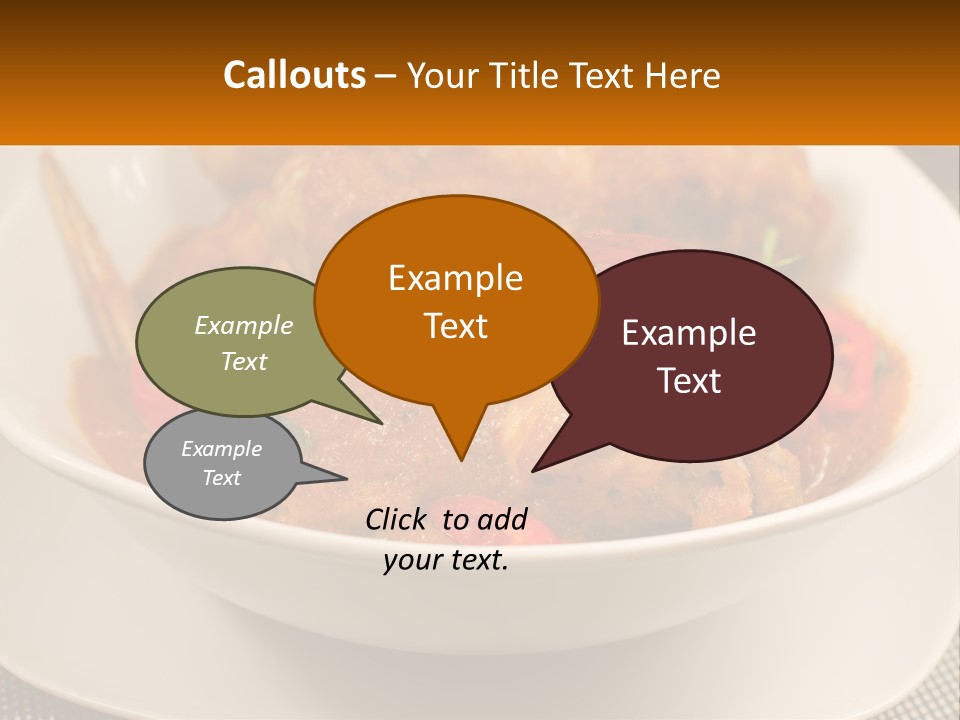 A White Bowl Filled With Food On Top Of A Table PowerPoint Template