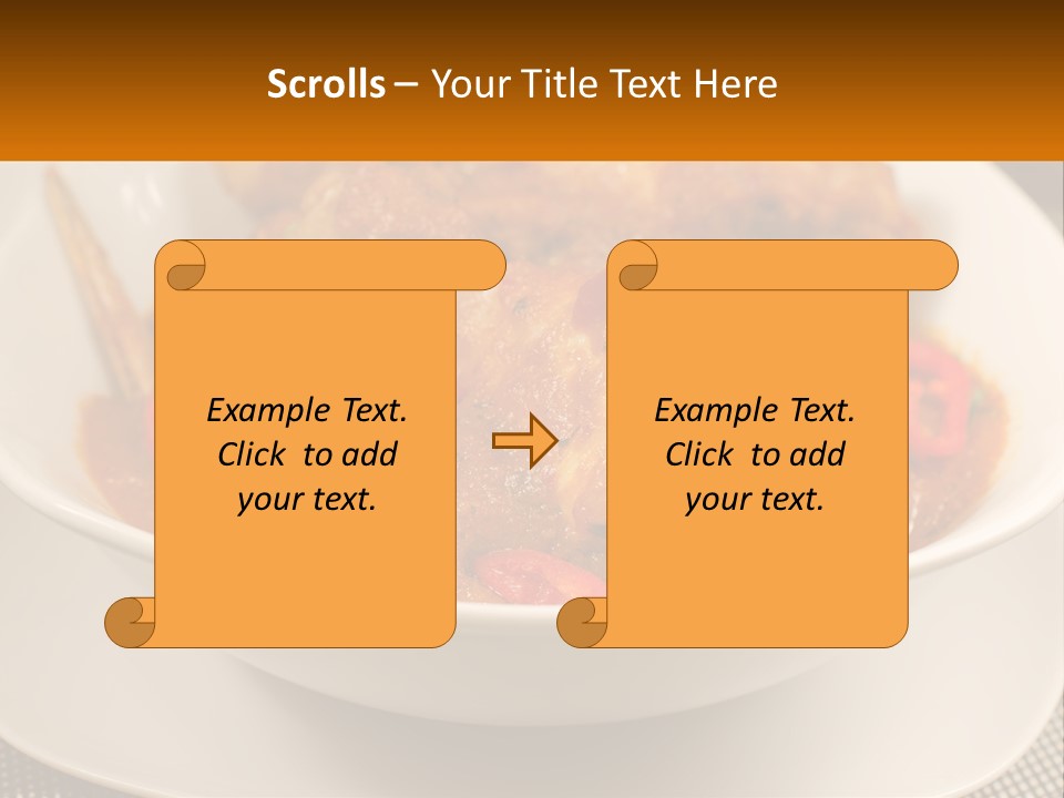A White Bowl Filled With Food On Top Of A Table PowerPoint Template