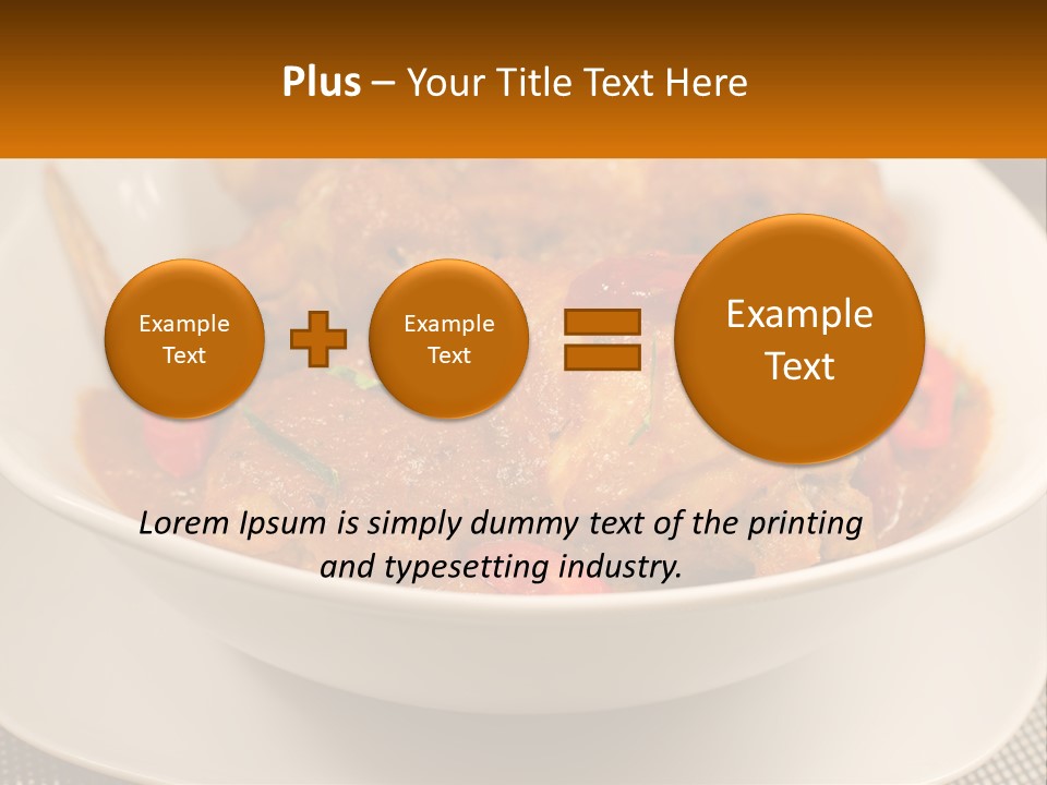 A White Bowl Filled With Food On Top Of A Table PowerPoint Template