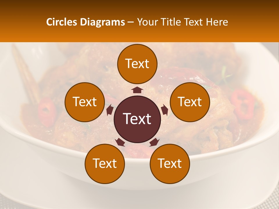 A White Bowl Filled With Food On Top Of A Table PowerPoint Template