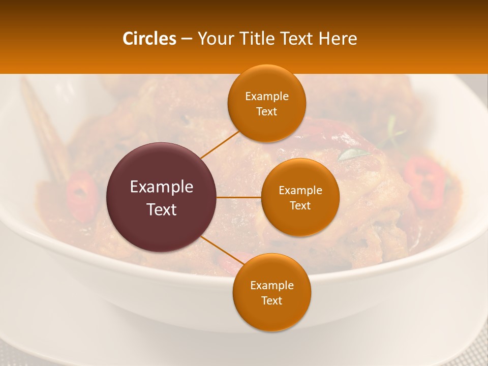 A White Bowl Filled With Food On Top Of A Table PowerPoint Template